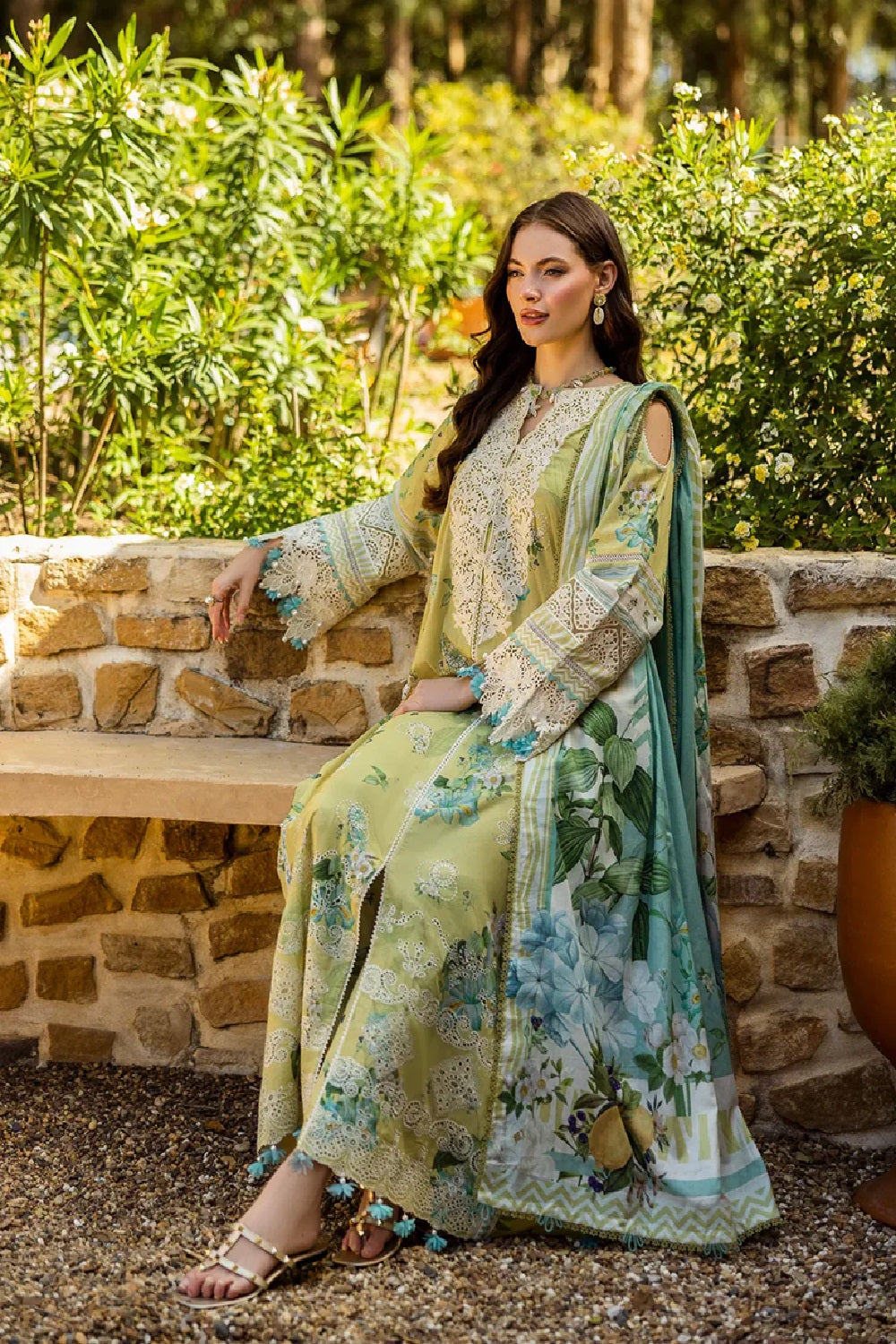 Elaf Premium Printed Embroidered Lawn'25 ELK-07A Allure - TC-1276