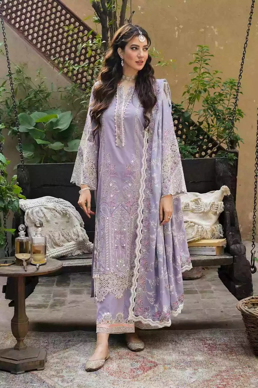 Elaf Festive Chikankari Lawn 2024 - EKW-03 - KHAWAB - TC-700