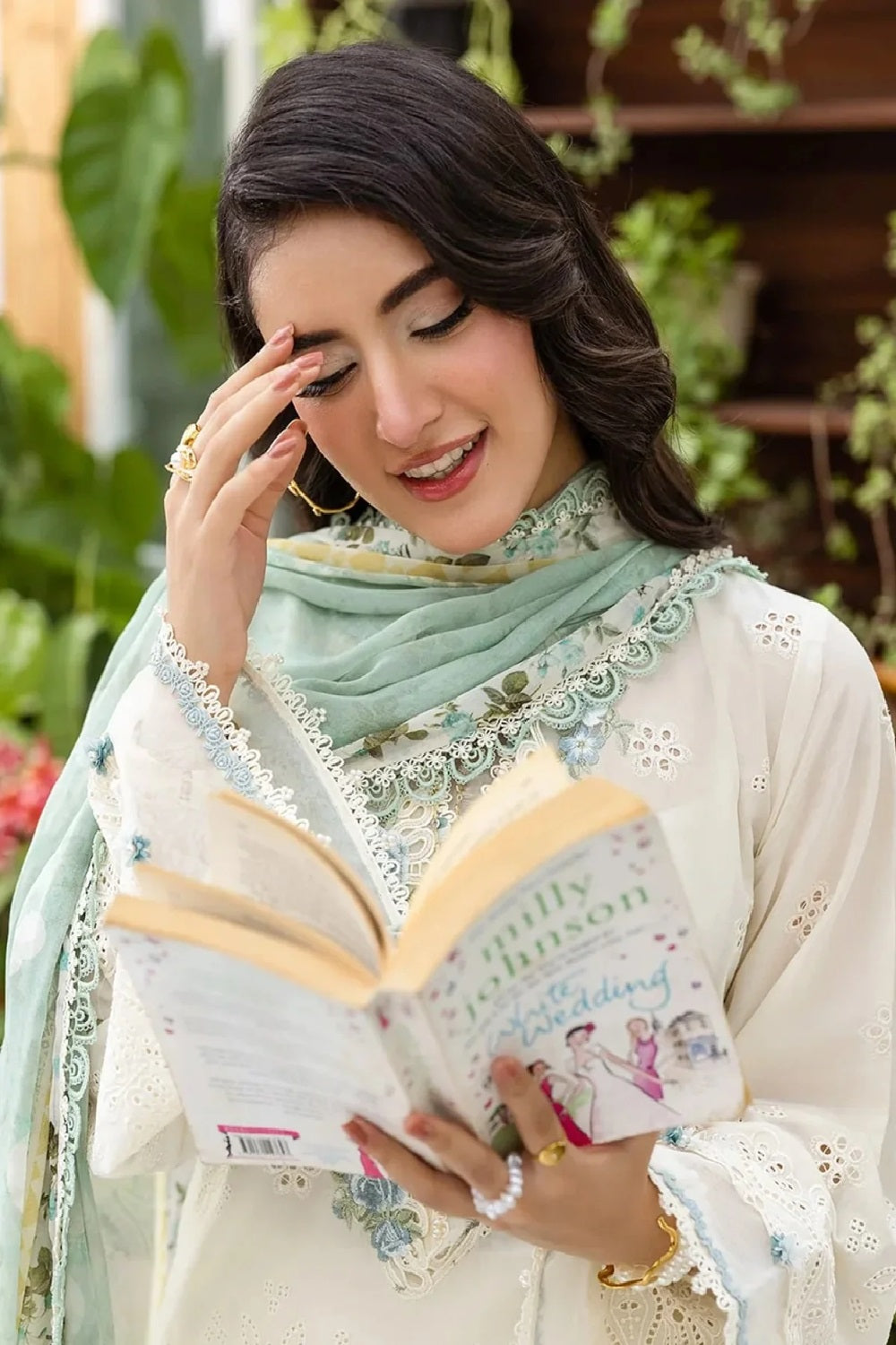 Elaf Premium - E.Craft Embroidered Chikankari Lawn - EEC-1B PEARLISTA - TC-1616
