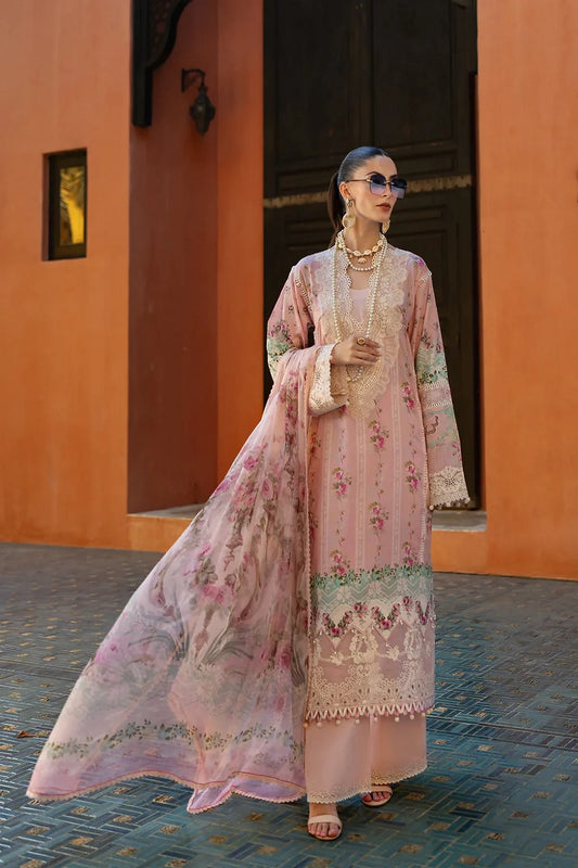 Elaf Signature Embroidered Lawn Collection 2025 - ETS-01B PINK PETAL - TC-1320