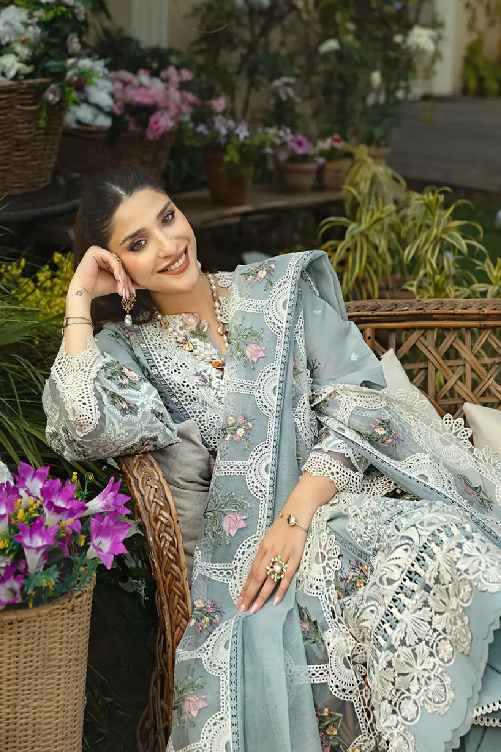 Elaf Premium - Luxury Lawn Edition' 25 - ELM-3B SAMAA - TC-1277