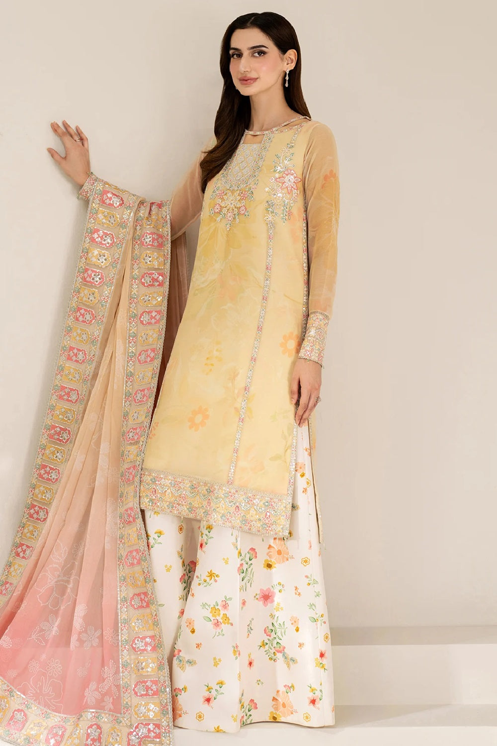Farasha - Floral Ray Printed Embroidered Lawn Edition - TC-1514