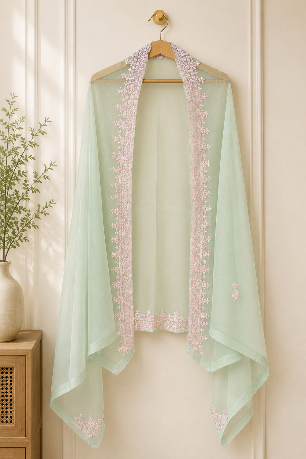 Agha Noor (Stitched) 2Pc 100% Bamber Pure Chiffon Heavily Embroidered - TC-1184