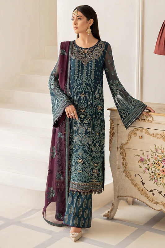 Flossie - Executive Vol 6 Luxury Chiffon Collection'24 - Emerald Motifs (A) - TC-952