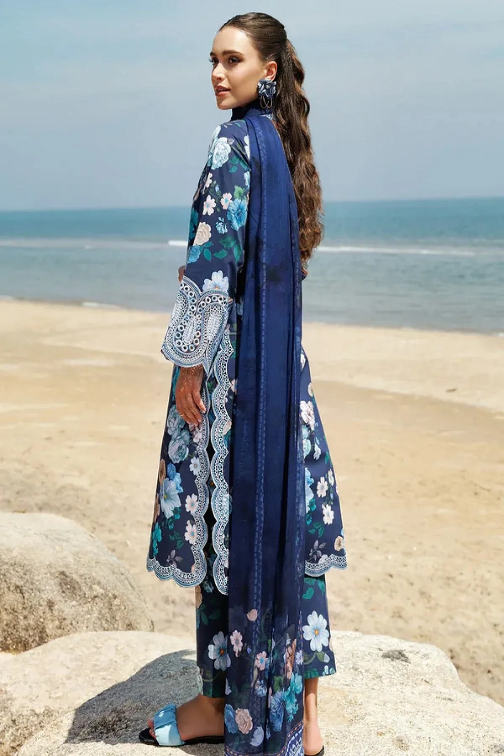 Farasha Aurea Eid Summer Lawn'25 D-13 Floral Blush - TC-1419