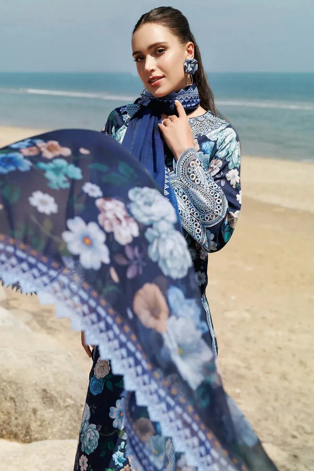 Farasha Aurea Eid Summer Lawn'25 D-13 Floral Blush - TC-1419