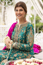 Farah Talib Aziz - Avisa Emerald Kurta Luxury Wedding Formal - TC-1266