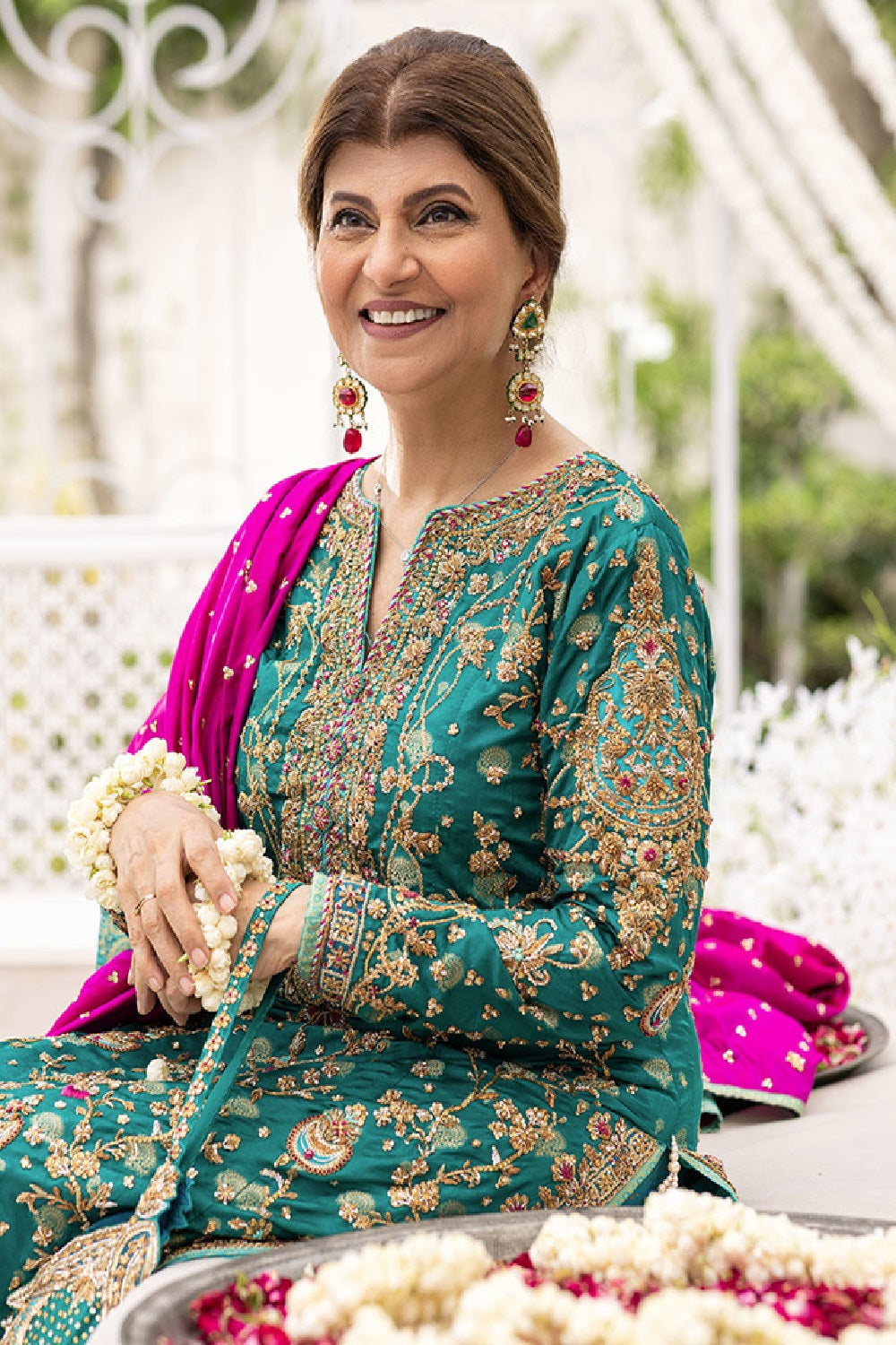 Farah Talib Aziz - Avisa Emerald Kurta Luxury Wedding Formal - TC-1266