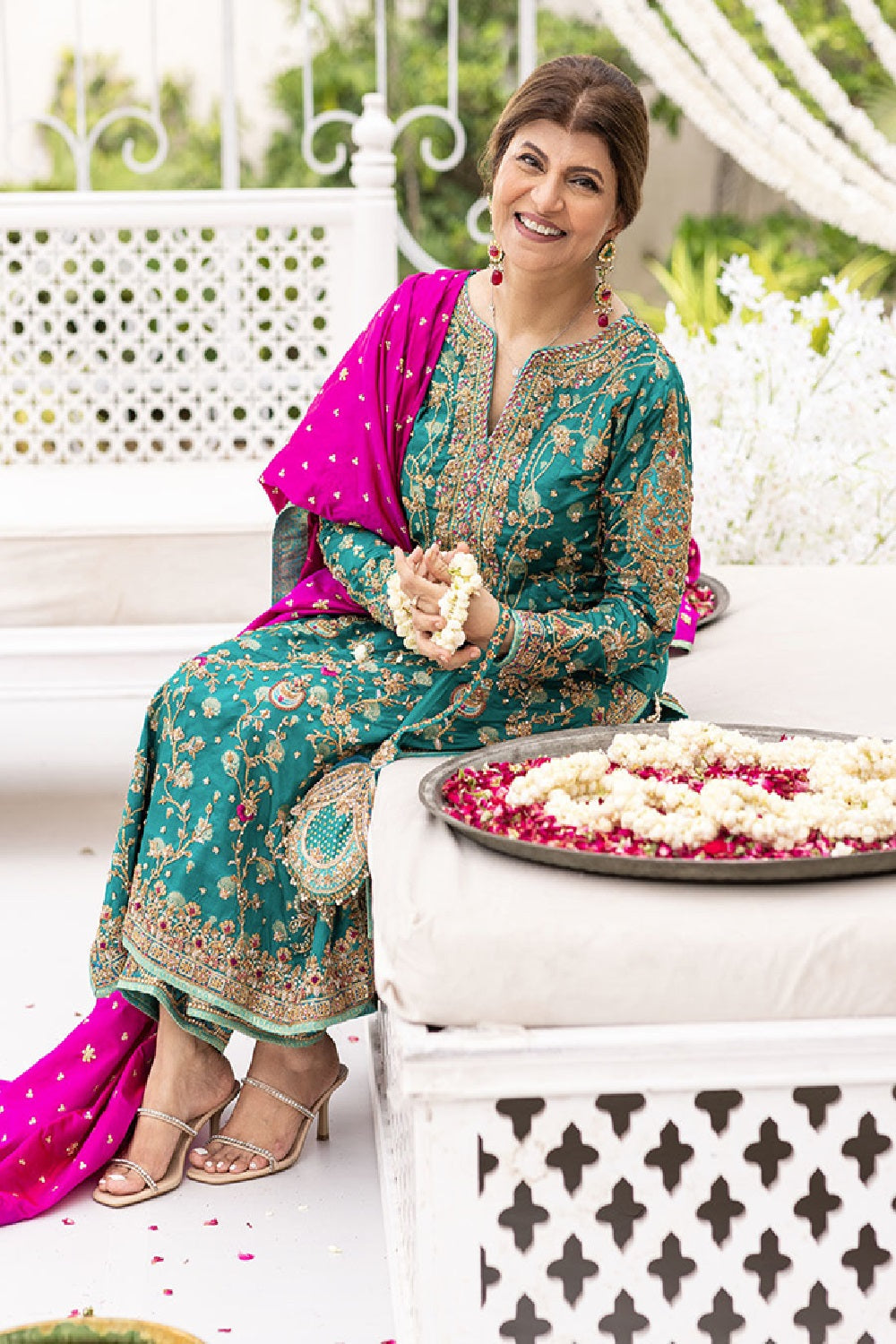 Farah Talib Aziz - Avisa Emerald Kurta Luxury Wedding Formal - TC-1266