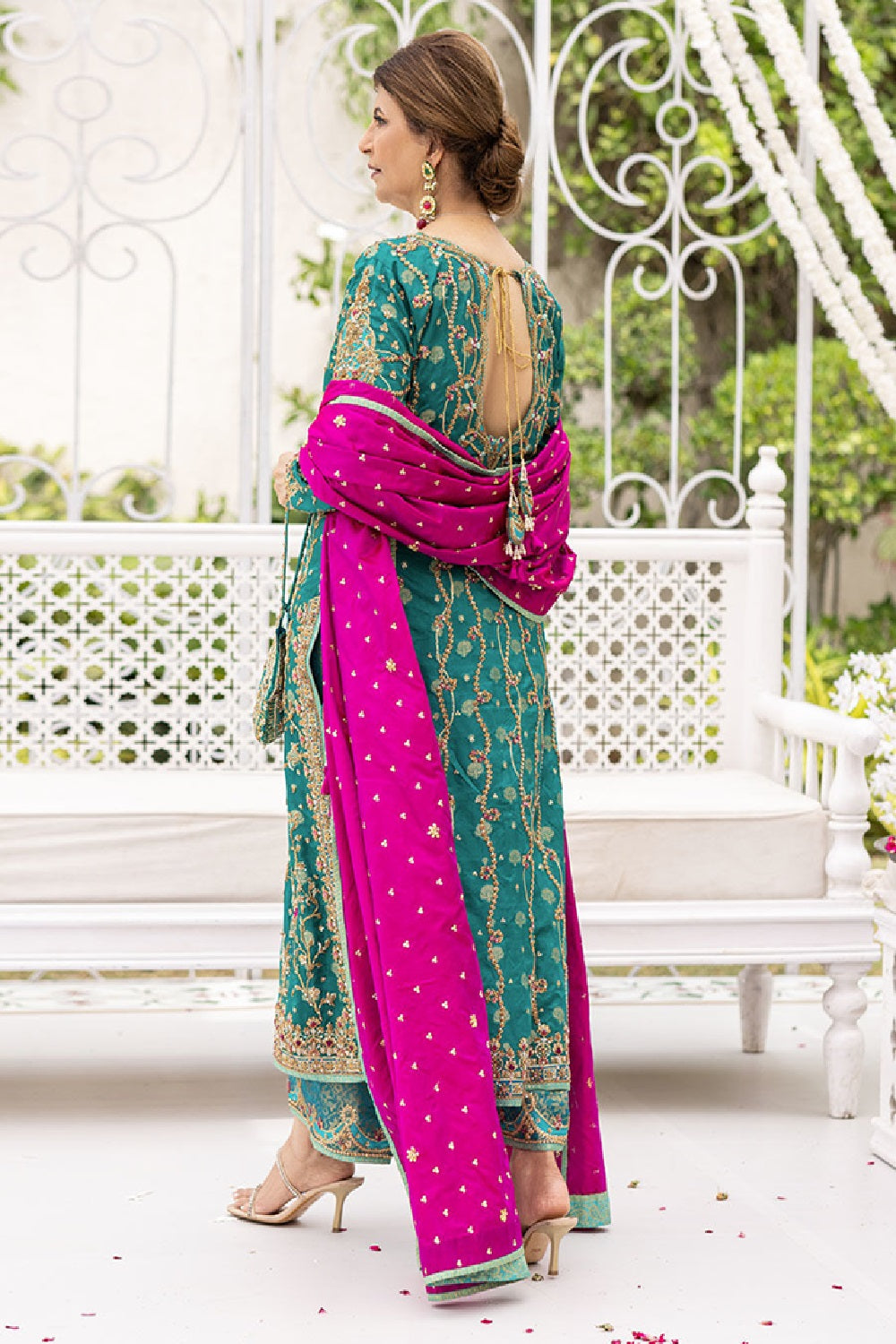 Farah Talib Aziz - Avisa Emerald Kurta Luxury Wedding Formal - TC-1266