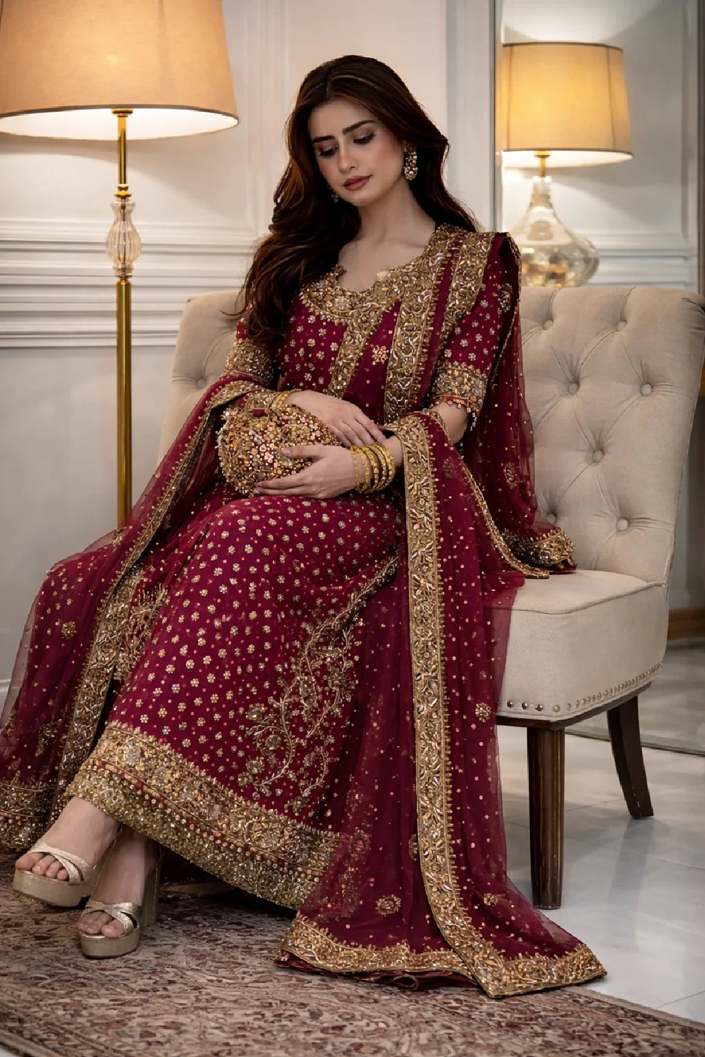 Haris Shakeel Luxury Chiffon Embroidered Edit - HR 69 Aisha Afridi - TC-1538