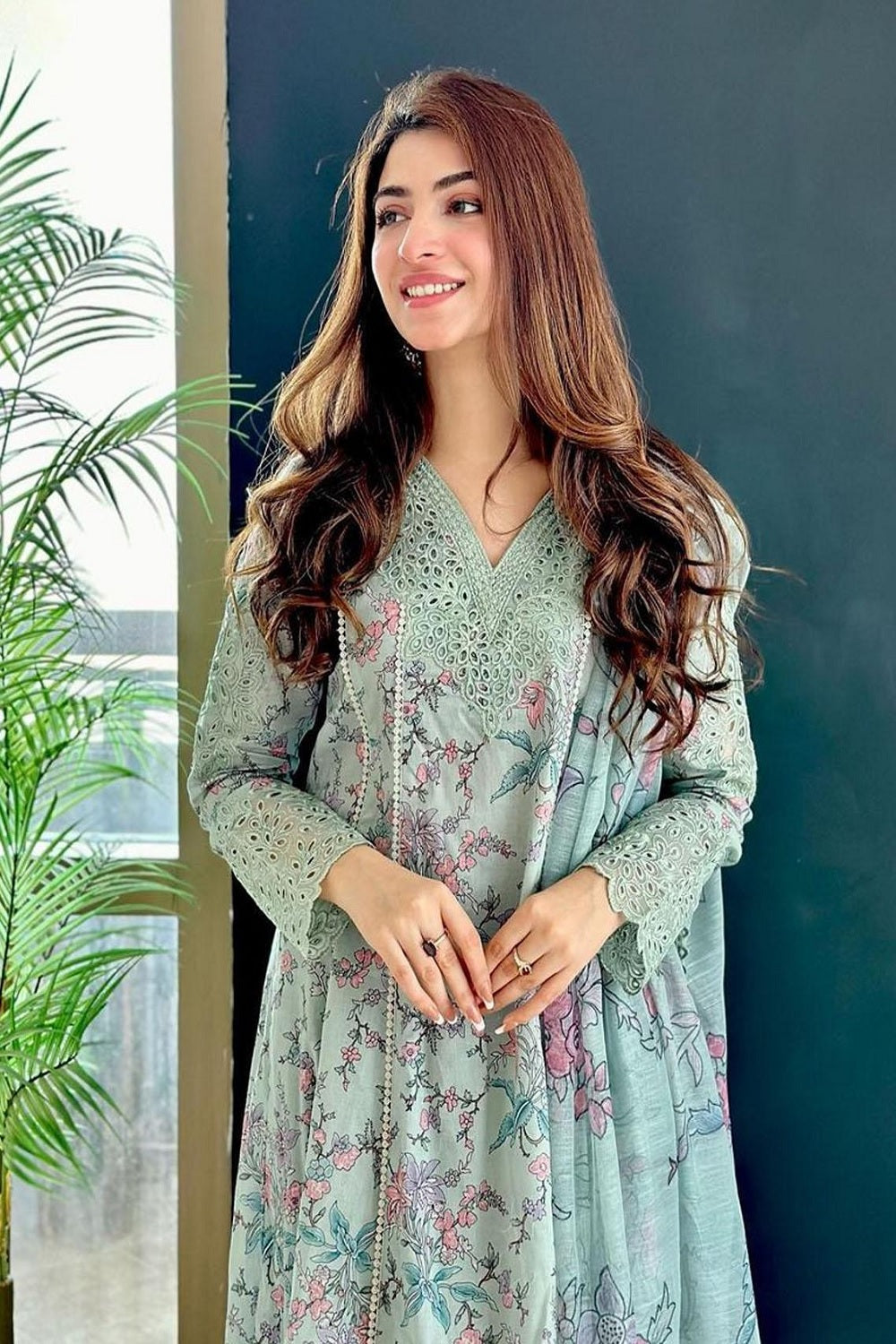 Iznik Lawn'24 - IDL-06 BADAR - Floral Print Aqua - TC-553