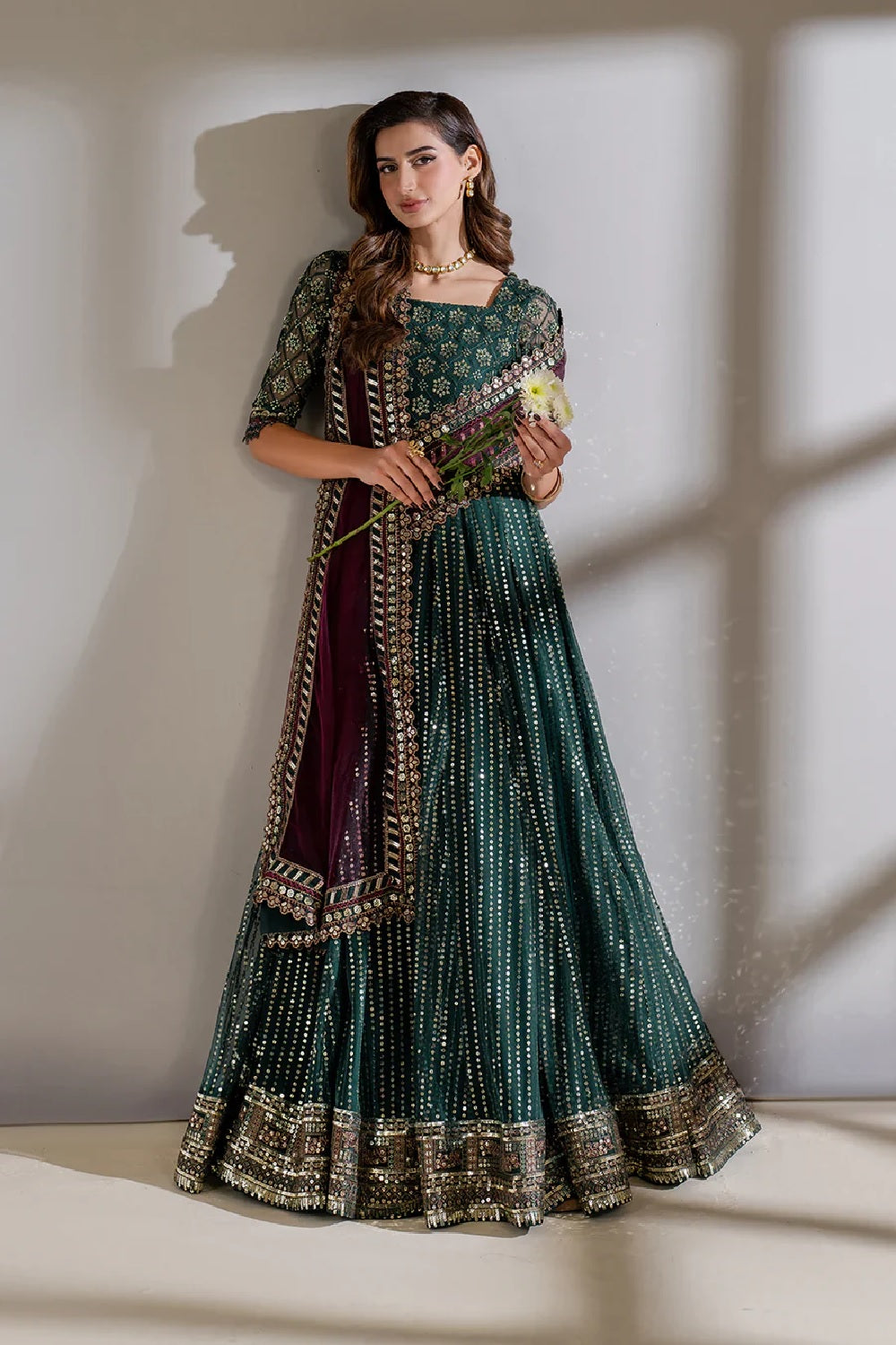 Iznik Meraki Luxury Embroidered Wedding Net Maxi CC-65 - TC-1706