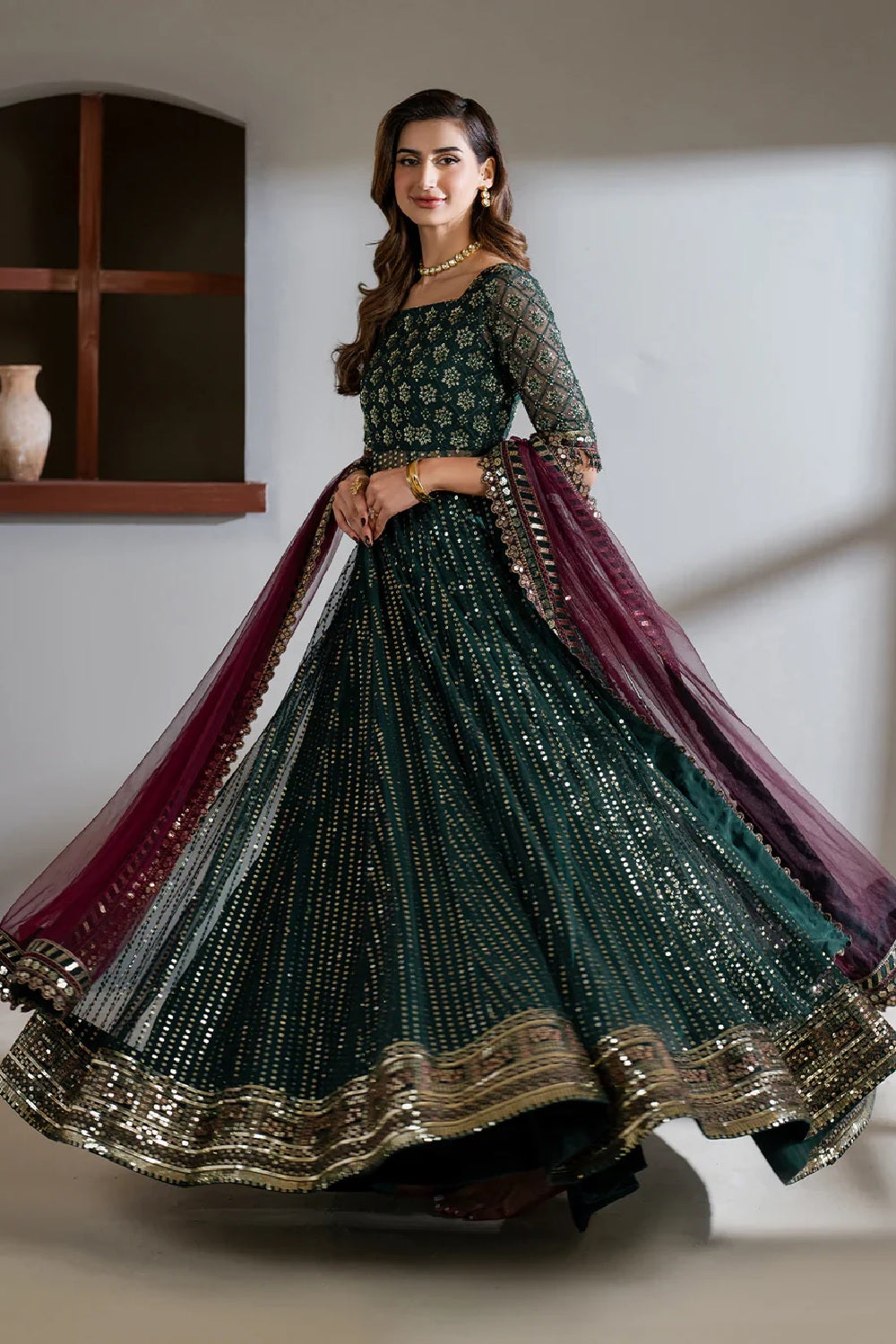 Iznik Meraki Luxury Embroidered Wedding Net Maxi CC-65 - TC-1706