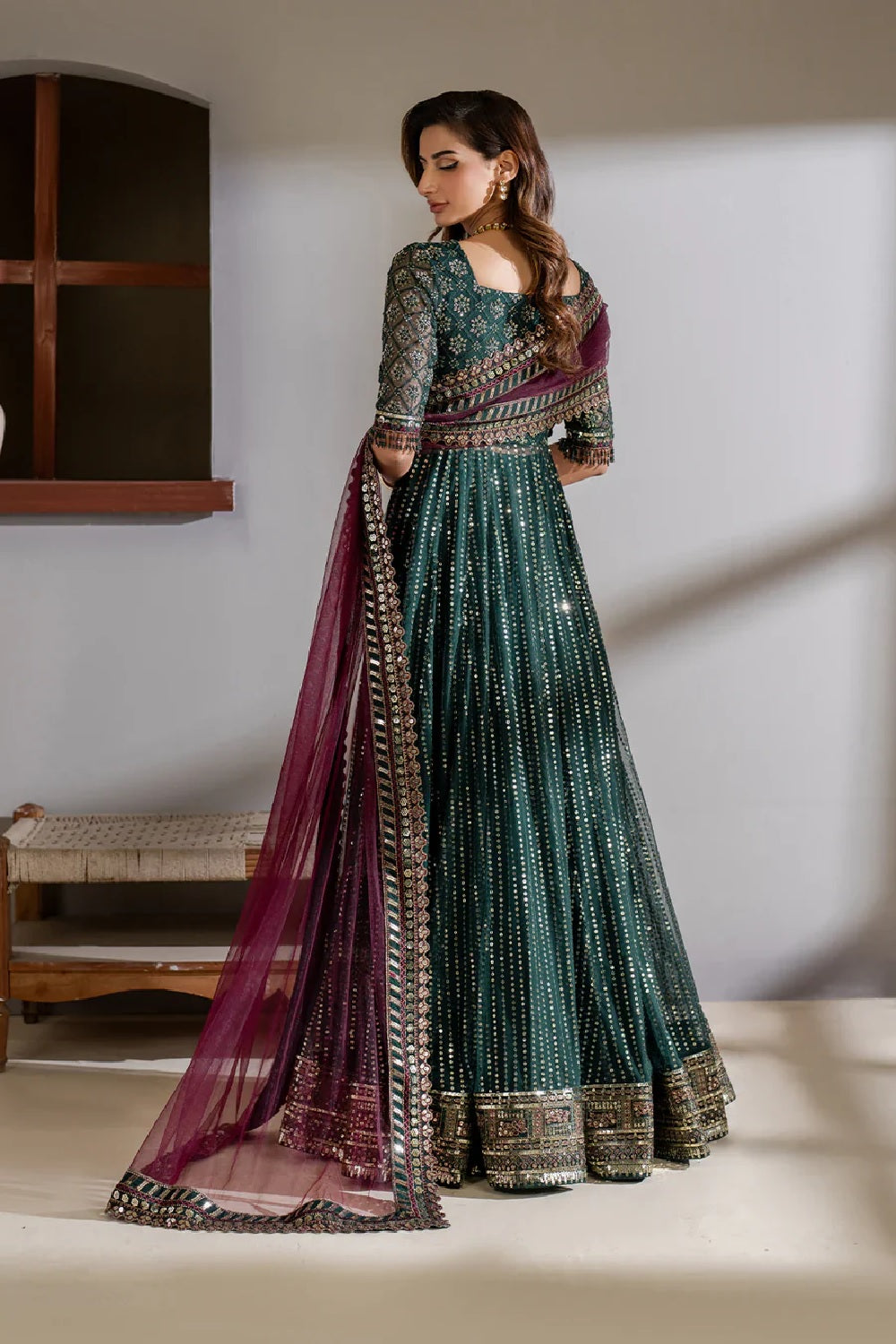 Iznik Meraki Luxury Embroidered Wedding Net Maxi CC-65 - TC-1706