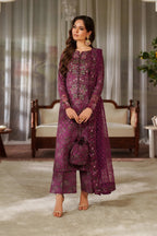 Iznik Magenta Printed & Embroidered Formal Collection - UE-538 - TC-1546