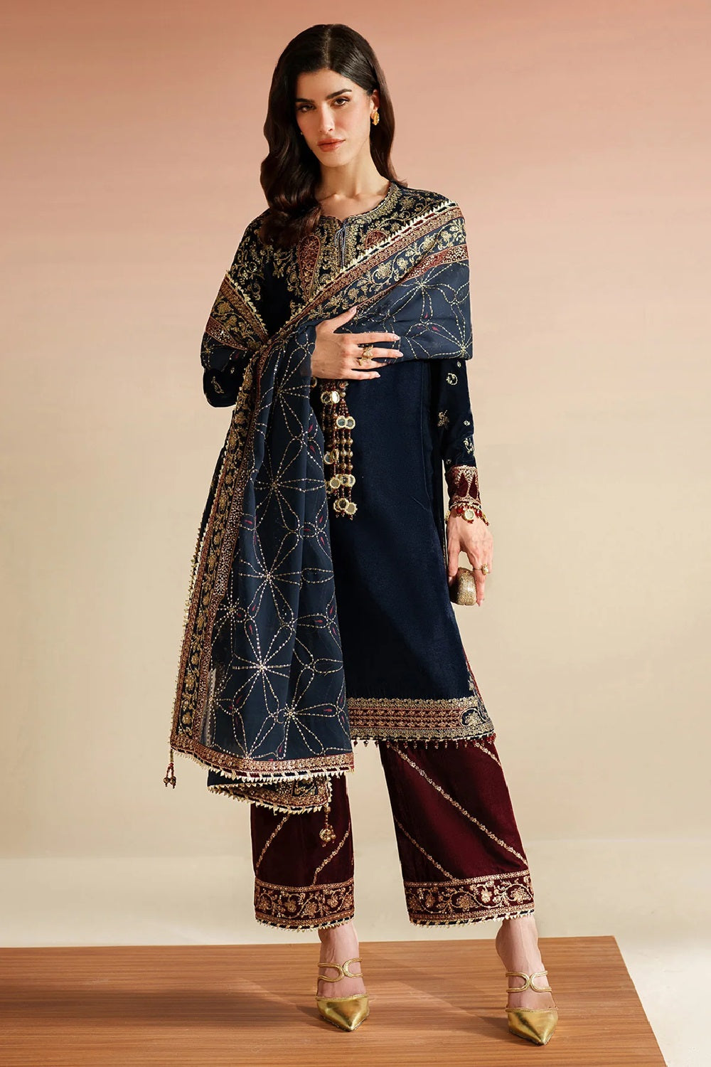 Jazmin Embroidered Velvet Formal VVF D-7 - TC-1437
