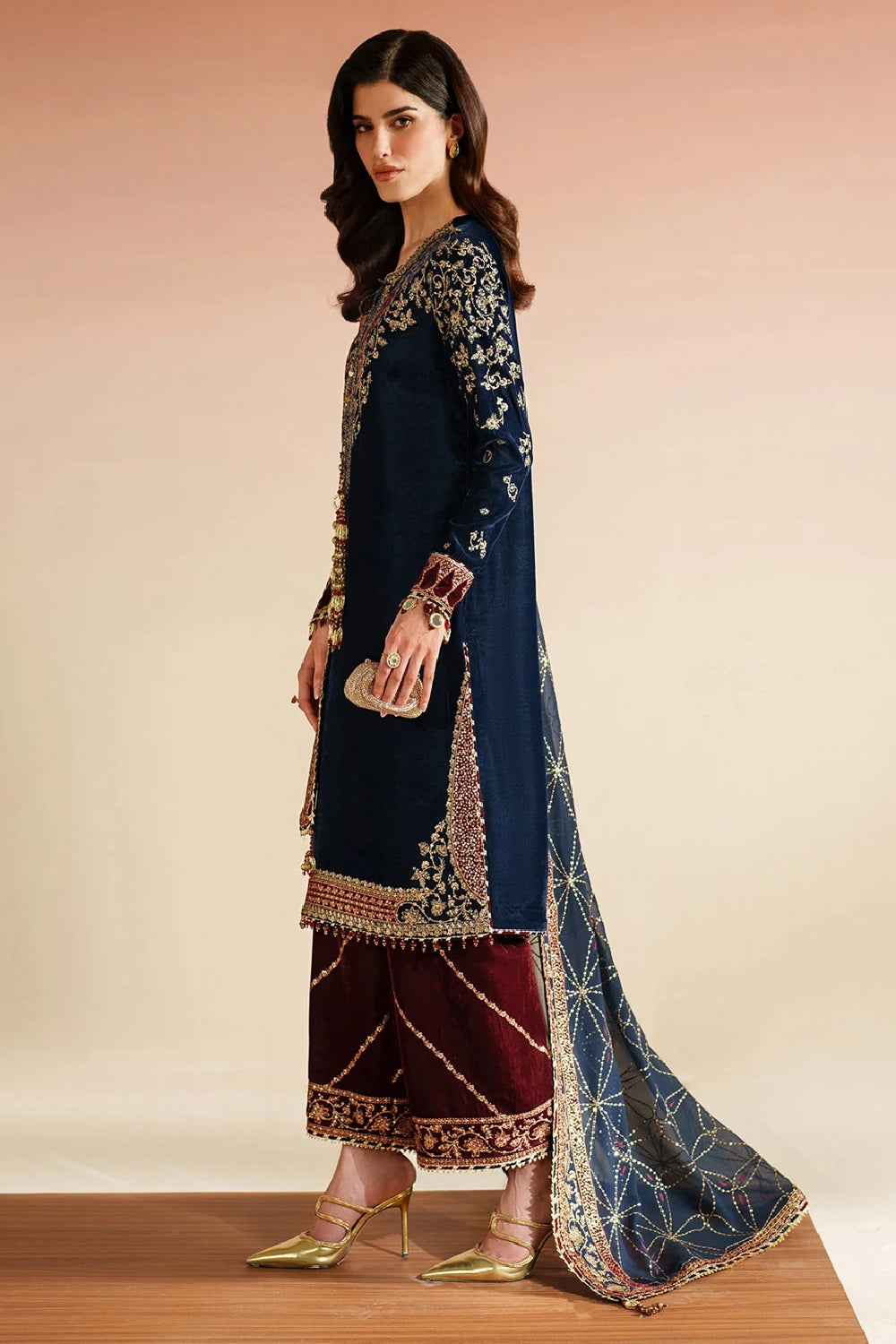 Jazmin Embroidered Velvet Formal VVF D-7 - TC-1437