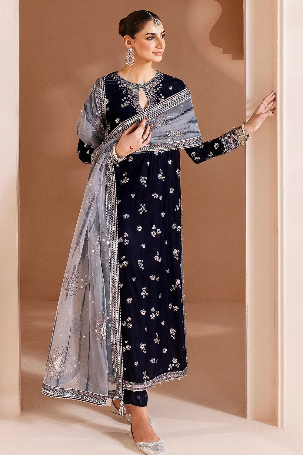 Jazmin Embroidered Velvet Formal CVF D-03 - TC-1466