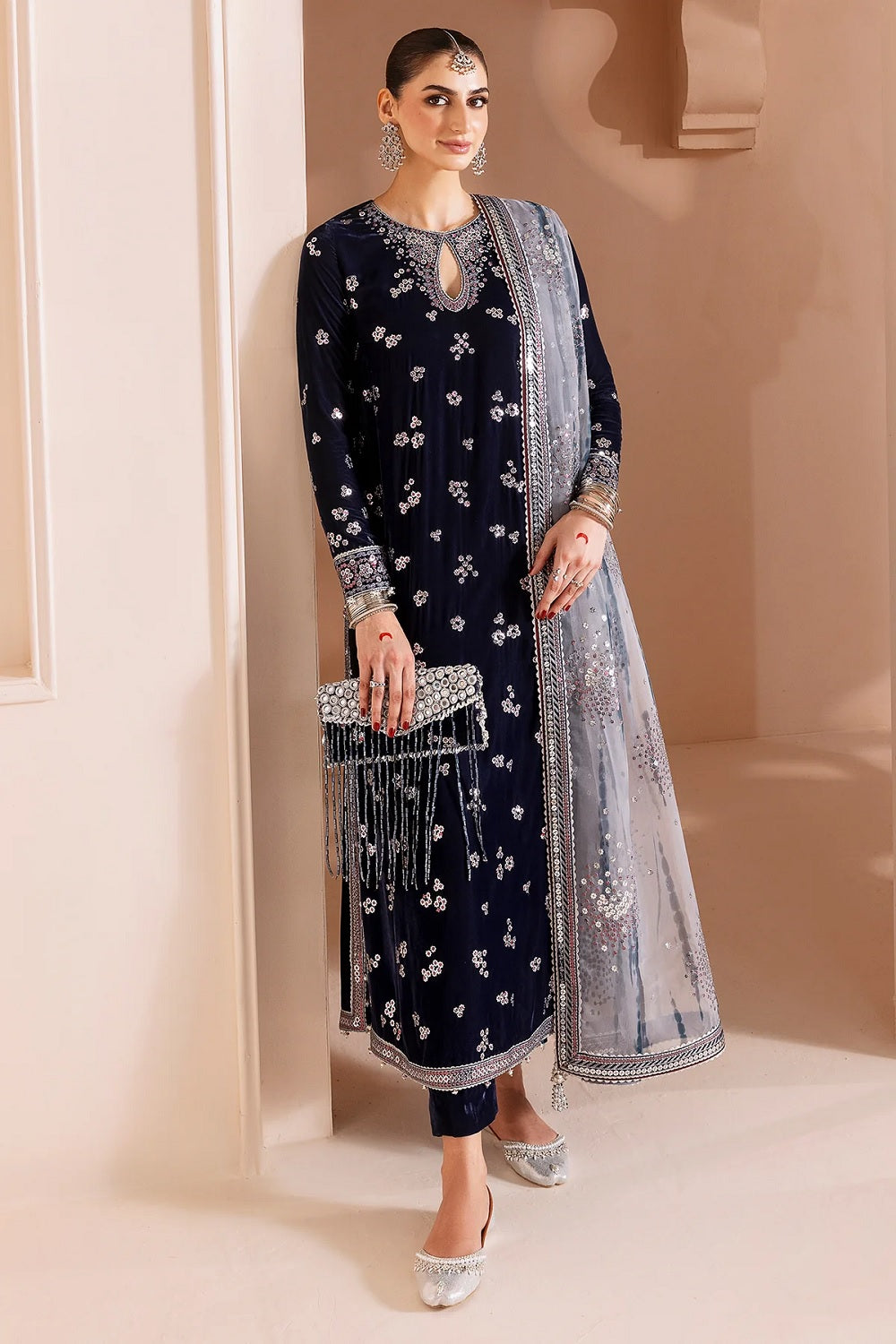 Jazmin Embroidered Velvet Formal CVF D-03 - TC-1466