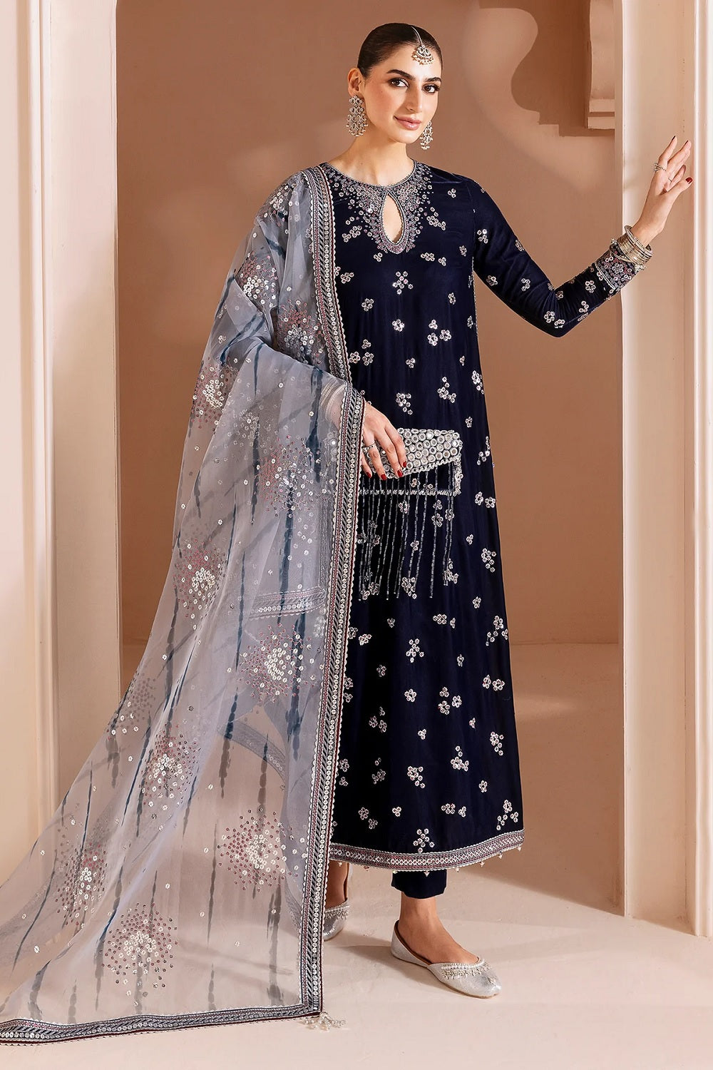 Jazmin Embroidered Velvet Formal CVF D-03 - TC-1466