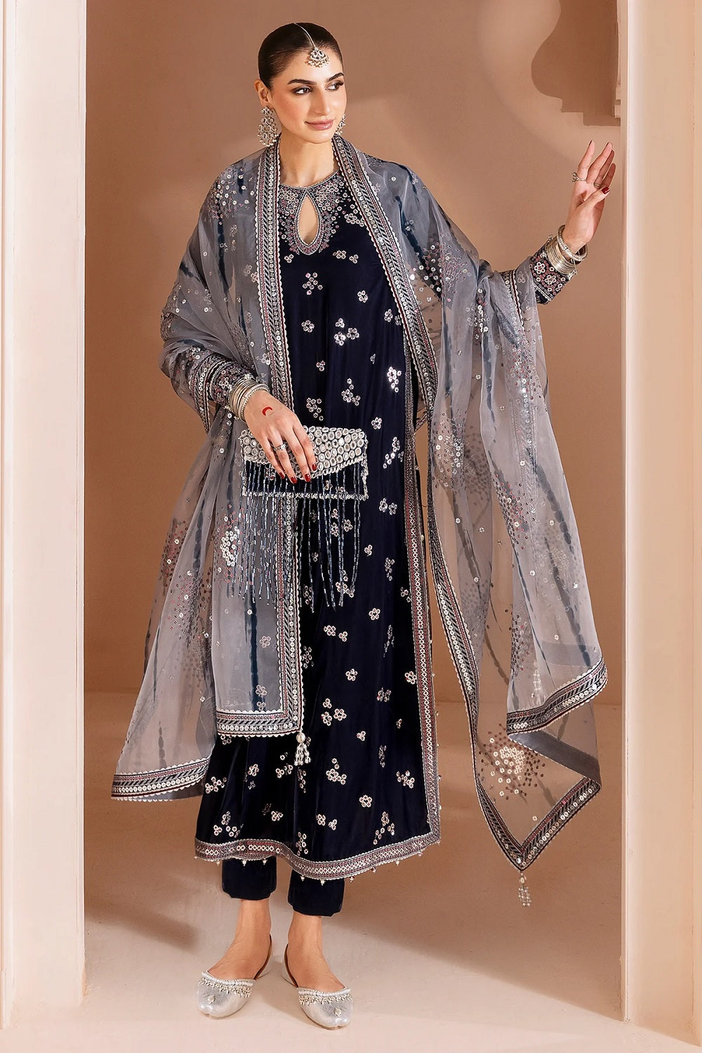 Jazmin Embroidered Velvet Formal CVF D-03 - TC-1466