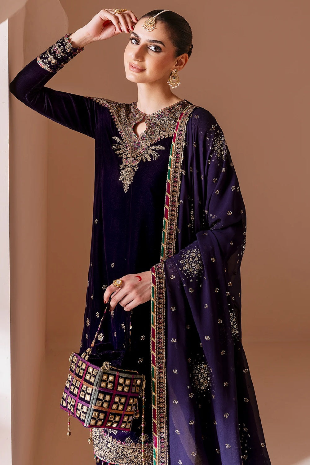 Jazmin Embroidered Velvet Formal CVF D-08 - TC-1403