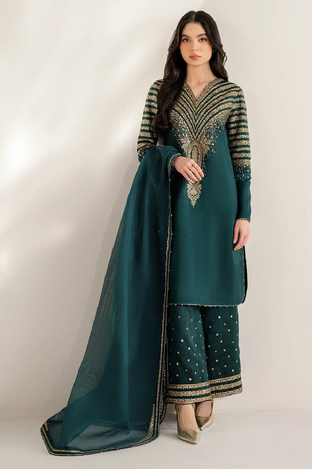 Jazmin Luxury Formal Embroidered Raw Silk UR-7056 - TC-1433