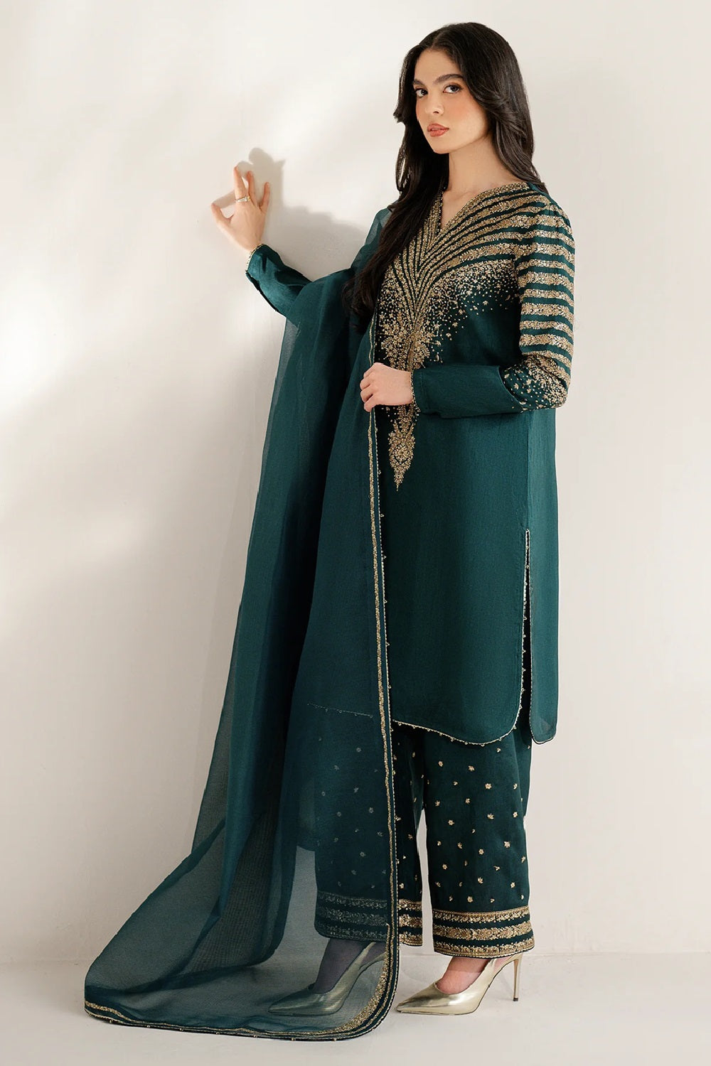 Jazmin Luxury Formal Embroidered Raw Silk UR-7056 - TC-1433