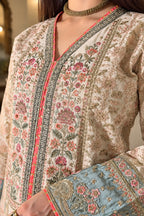 ETHNC Luxury Floral Embroidered Kaftan – Pure Viscose Raw Silk | Ready to Wear - TC-1808