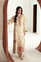 ETHNC Luxury Floral Embroidered Kaftan – Pure Viscose Raw Silk | Ready to Wear - TC-1797