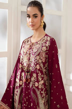 ETHNC Luxury Floral Embroidered Kaftan – Pure Viscose Raw Silk | Ready to Wear - TC-1796