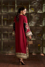 ETHNC Luxury Floral Embroidered Kaftan – Pure Viscose Raw Silk | Ready to Wear - TC-1795