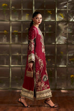 ETHNC Luxury Floral Embroidered Kaftan – Pure Viscose Raw Silk | Ready to Wear - TC-1795