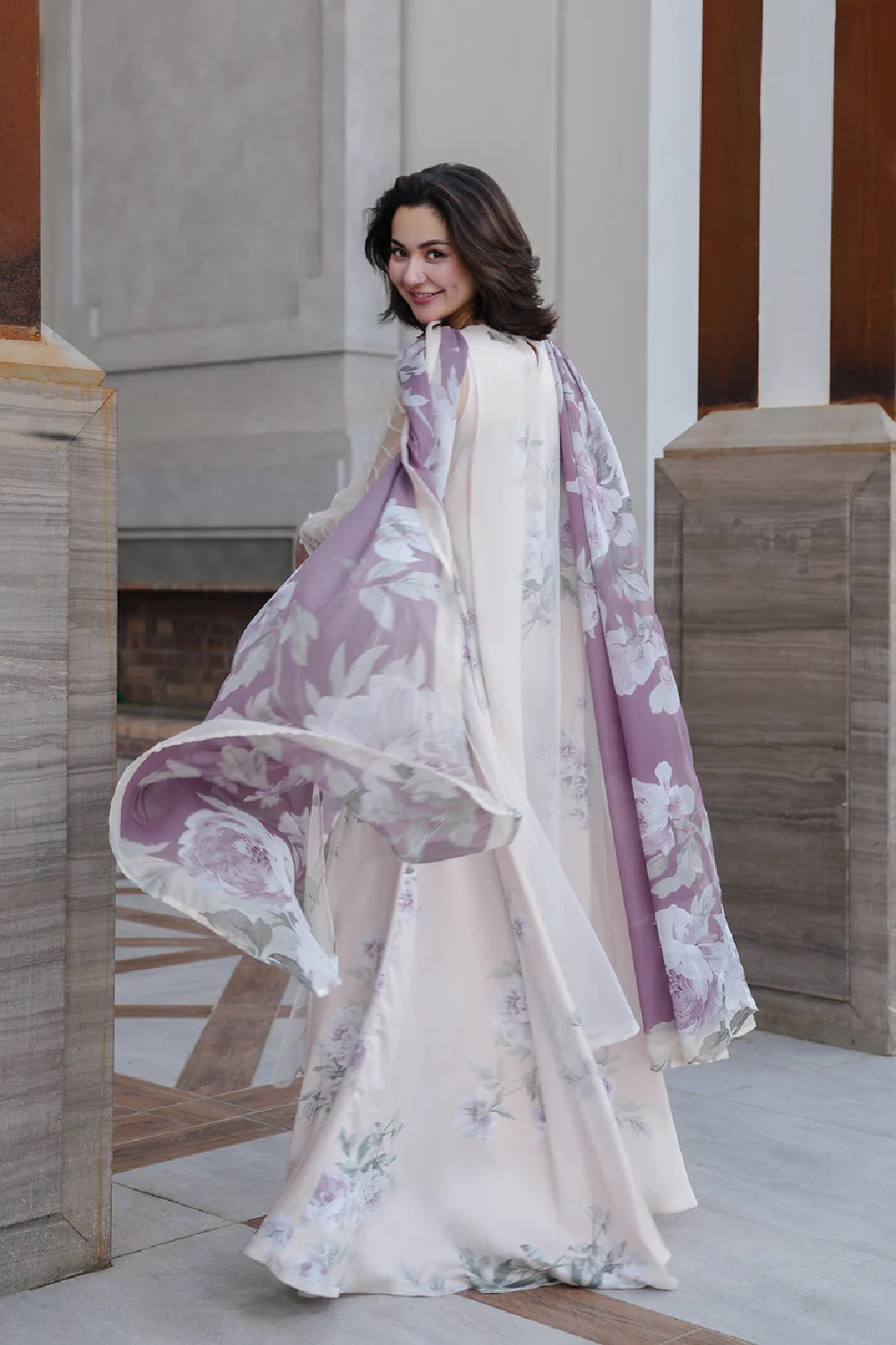 Noural Dress by Lulusar | Handcrafted Organza Outfit with Digital Print Silk Lining TC-1376