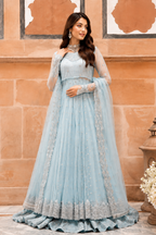 Alayna Pishwas Maxi Formal Wedding Collection – SKY BLUE - TC-1777