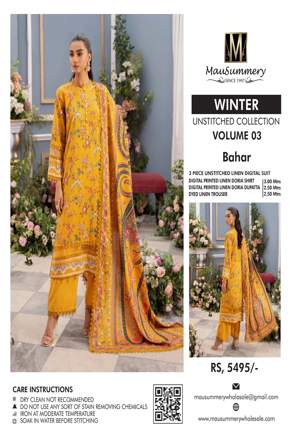 Original Mausummery Unstitch Digital Linen Vol 3 - BAHAR - TC-1040