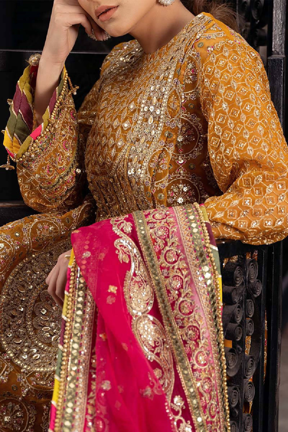 MNR - SAGAR KINARE by Mohsin Naveed Ranjha Wedding Festive'23 - KESARI - TC-525