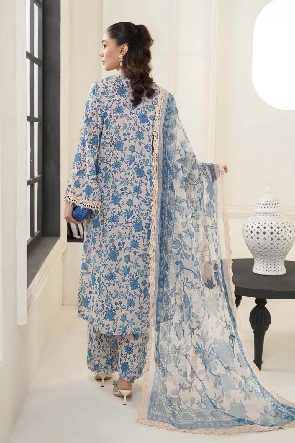 MARIA.B. LUXURY PRET EMBROIDERED LAWN SUIT | DW-EF24-108 - TC-743