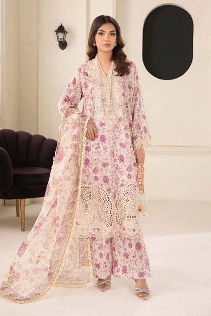 MARIA.B. LUXURY PRET EMBROIDERED LAWN SUIT | DW-EF24-108 - TC-750