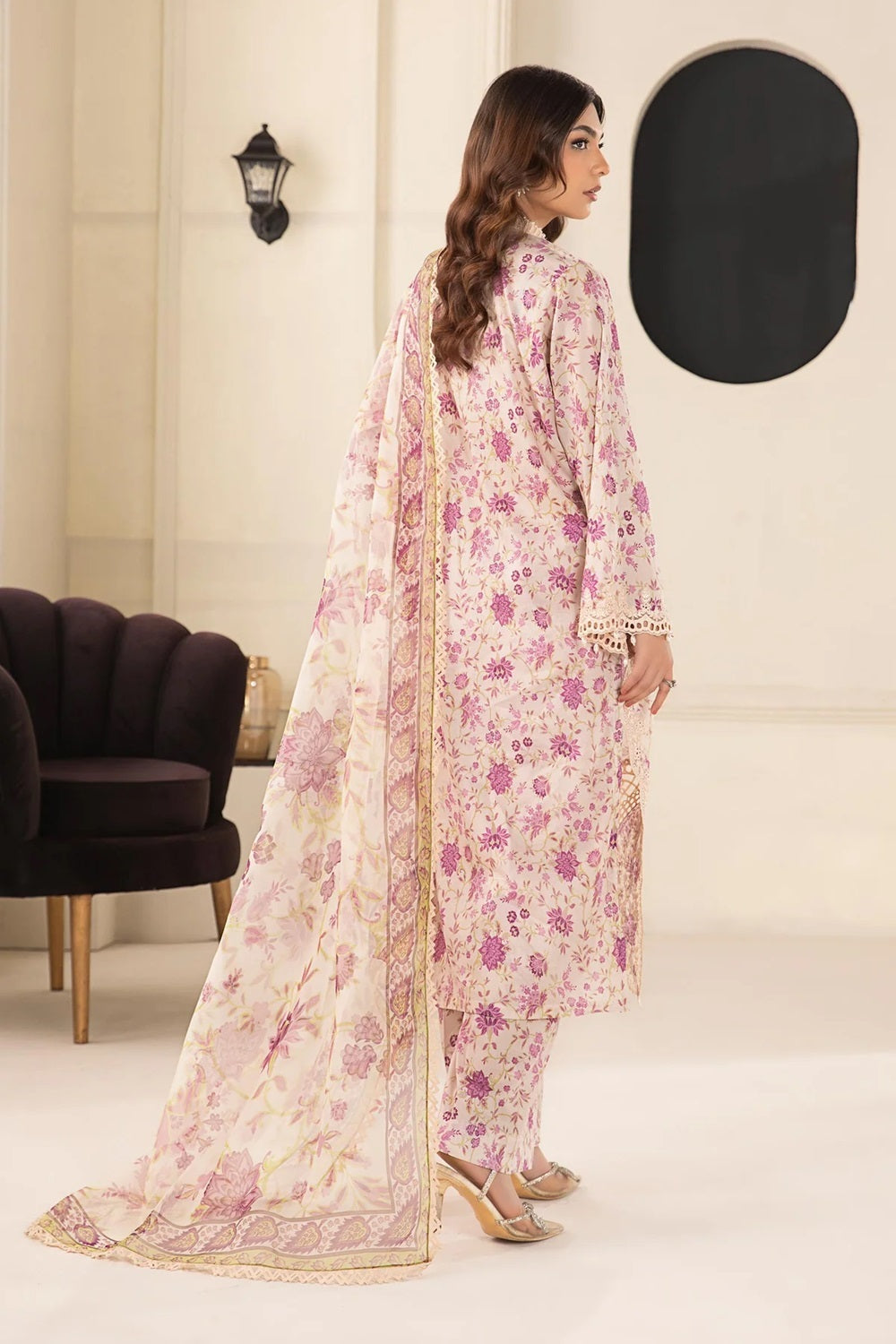 MARIA.B. LUXURY PRET EMBROIDERED LAWN SUIT | DW-EF24-108 - TC-750