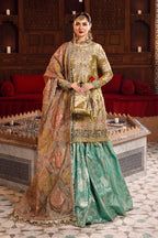 Maria.B MBROIDERED Wedding Edition - Salmon and Leaf Green (BD-2503) TC-1455