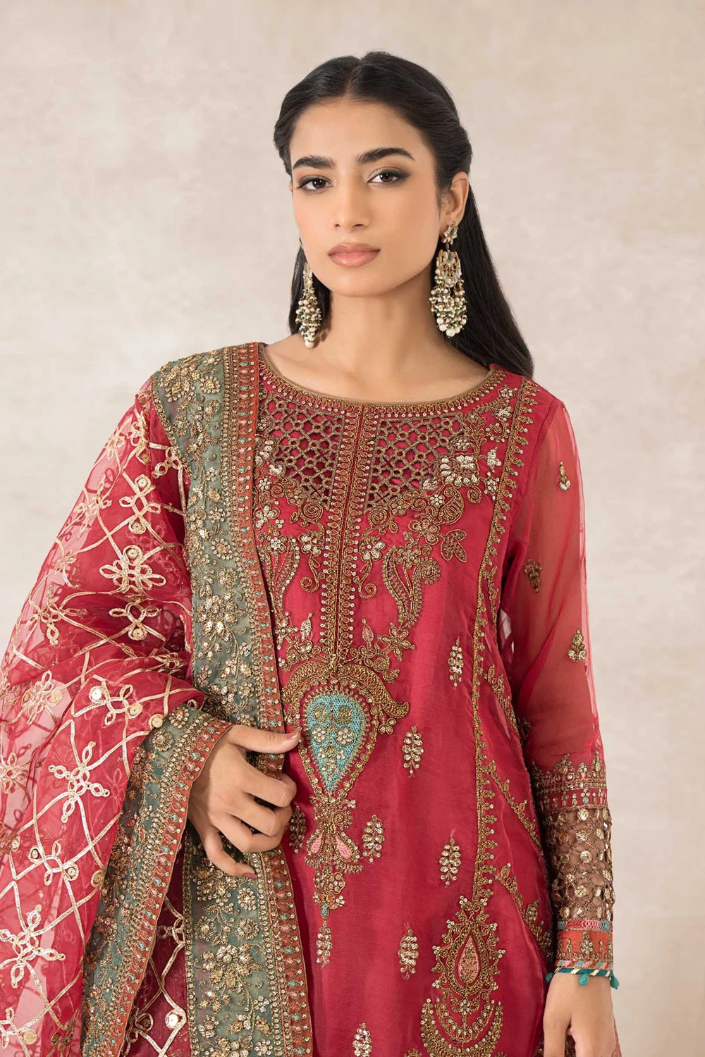 Maria.B. Luxury Formal Embroidered Suit SF-EA24-28 - TC-1089