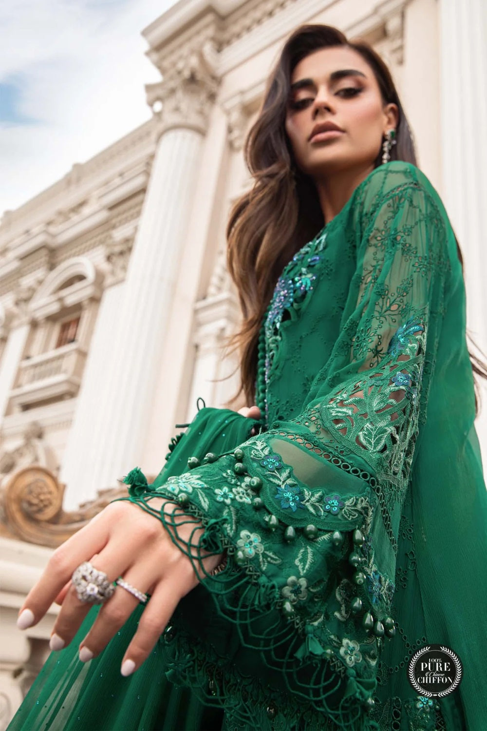 Maria B. Embroidered Lawn Collection - Emerald Green - TC-724