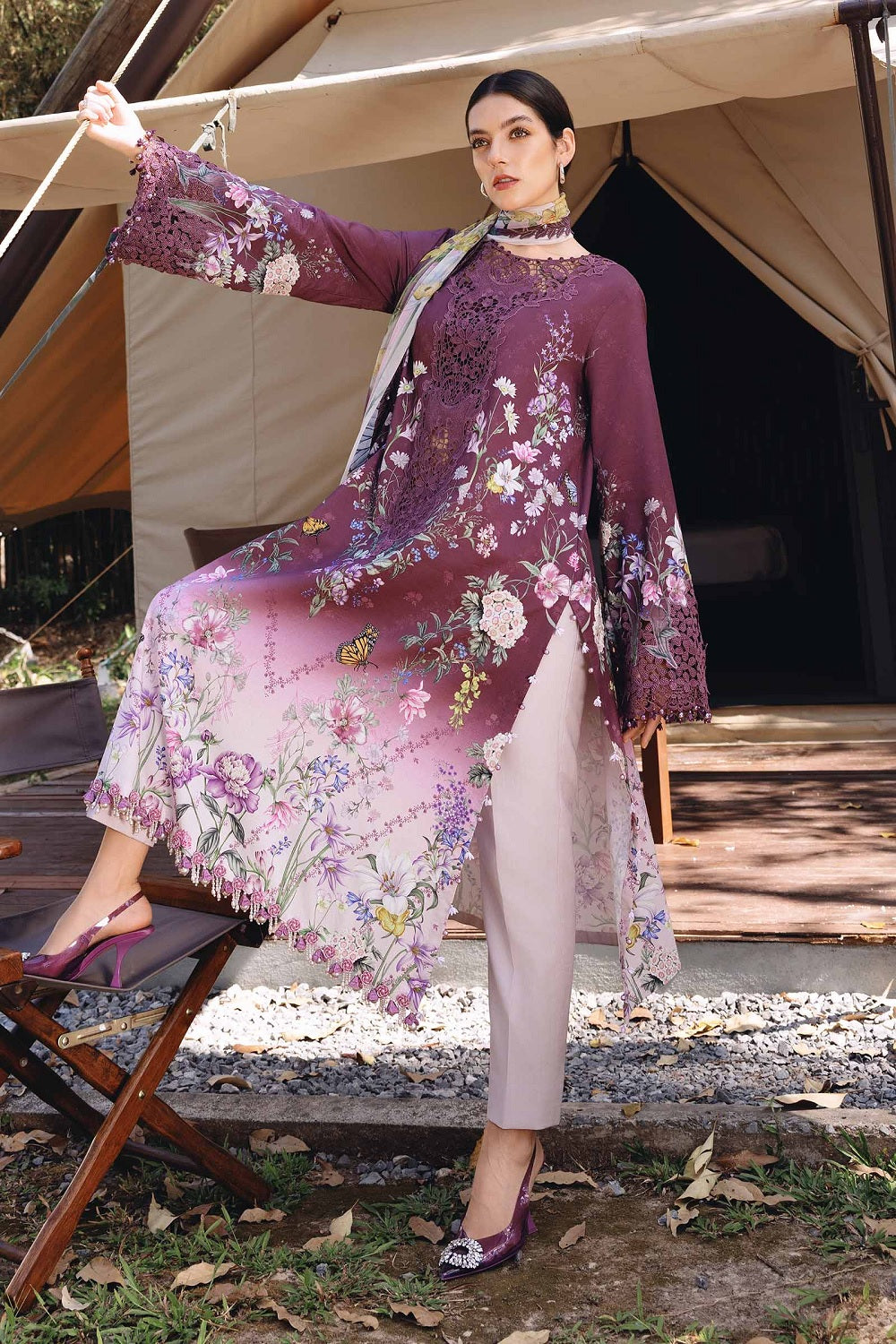 MPRINTS SPRING SUMMER '26 D09-B Embroidered Lawn - TC-1516