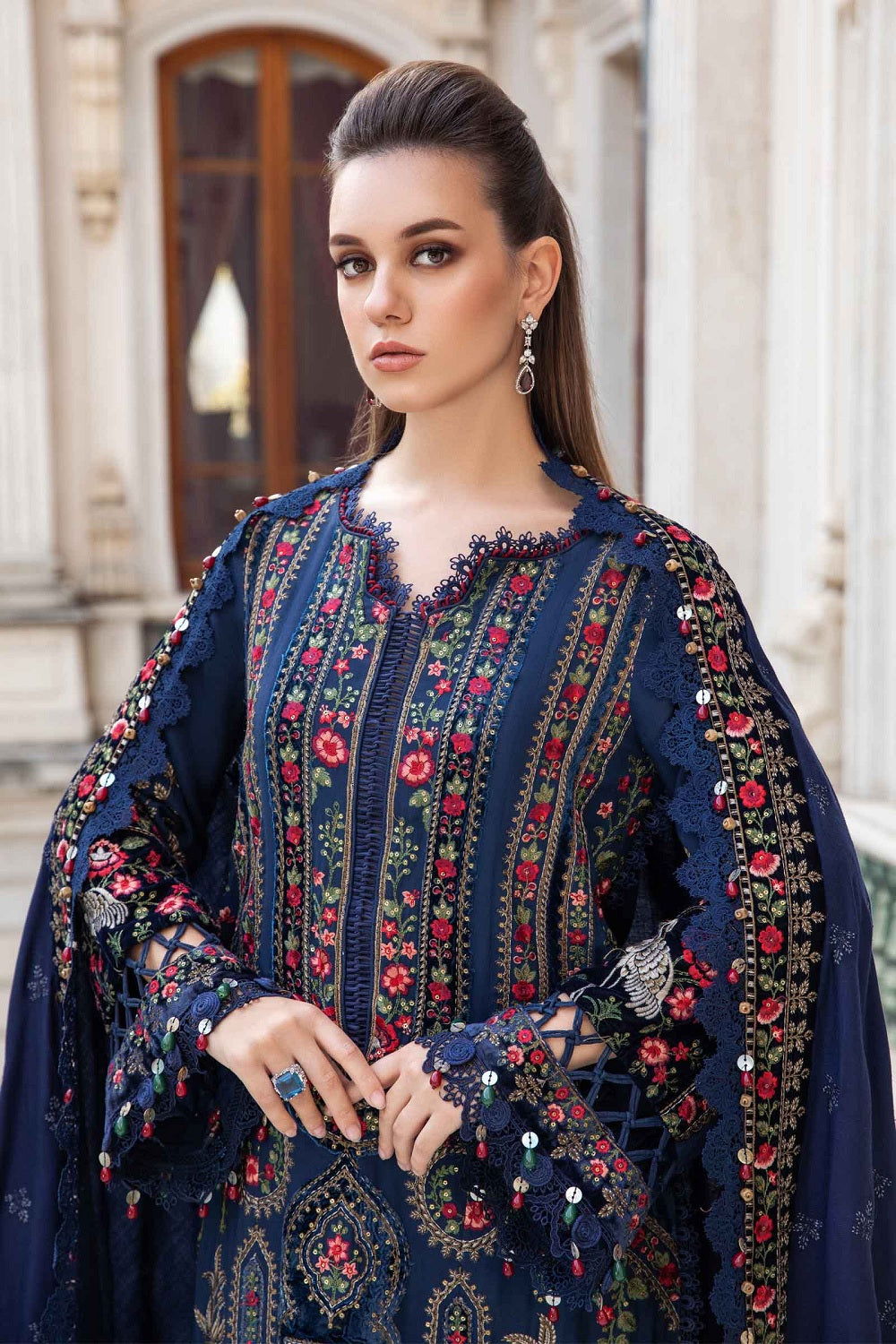 Maria.B. Luxury Lawn Edition Navy Blue DL-1109 - TC-1197