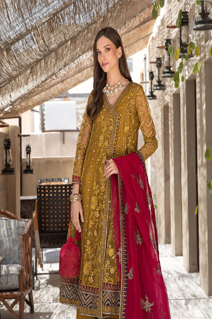 Maria B Embroidered Lawn Collection Mustard SF-W22-10 - TC-647