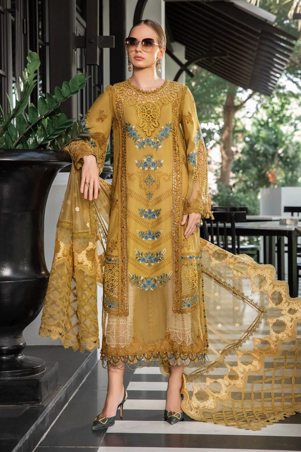 Luxury Lawn by Maria B. Eid Edition Design -EL-23-06-Mustard - TC-604