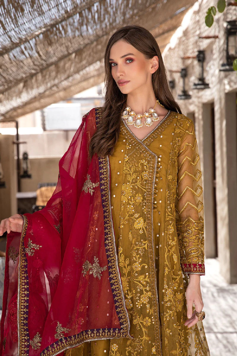 Maria B Embroidered Lawn Collection Mustard SF-W22-10 - TC-647