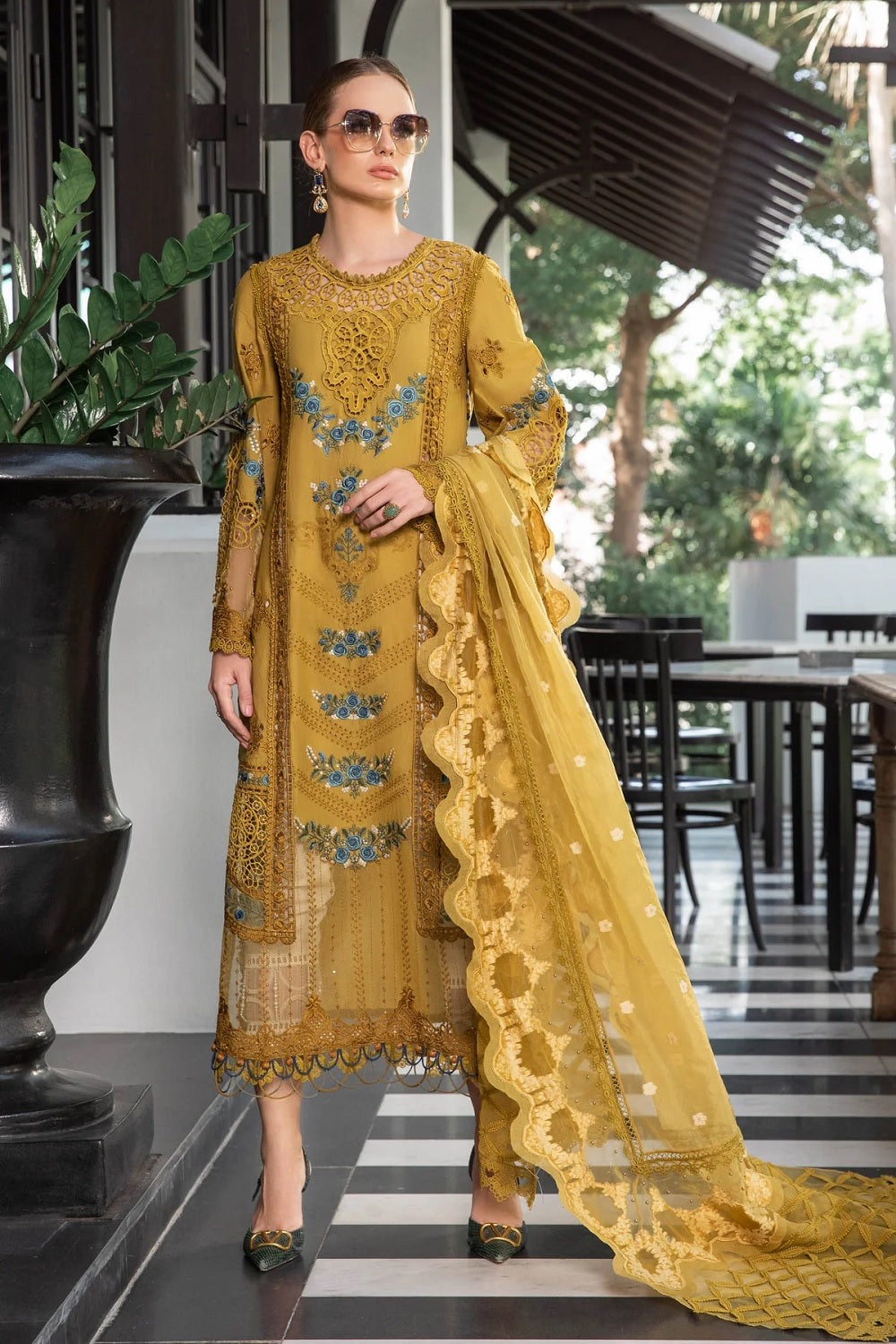 Luxury Lawn by Maria B. Eid Edition Design -EL-23-06-Mustard - TC-604